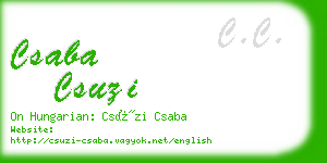 csaba csuzi business card